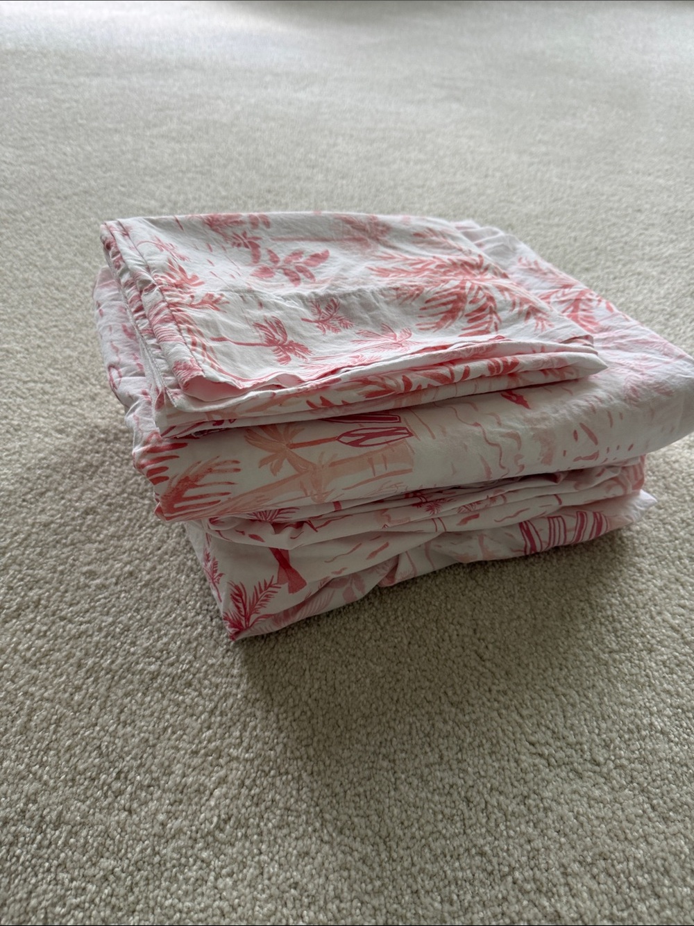 Pottery Barn Kids Pink Floral Cotton Bedding Tag Detail